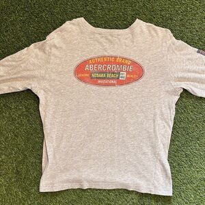 SUPER RARE VTG Abercrombie & Fitch Nosara Beach Heather Gray Long Sleeve Tee Y2K
